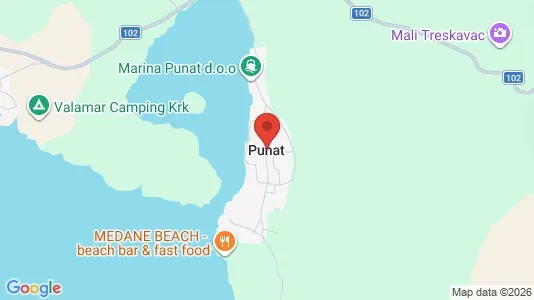 Houses for rent i Punat - kort over placeringen
