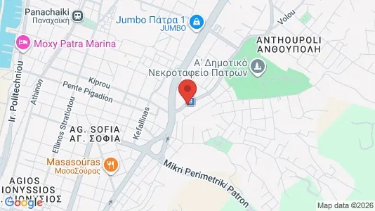 Apartments for rent i Patras - kort over placeringen