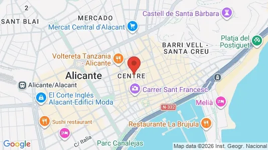 Apartments for rent i Alicante/Alacant - kort over placeringen