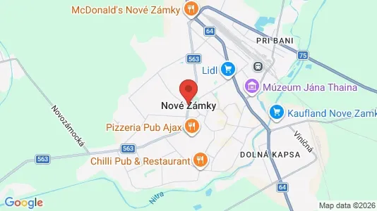 Apartments for rent i Nové Zámky - kort over placeringen