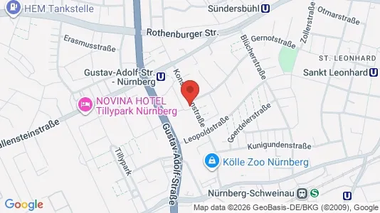 Apartments for rent i Nuremberg - kort over placeringen