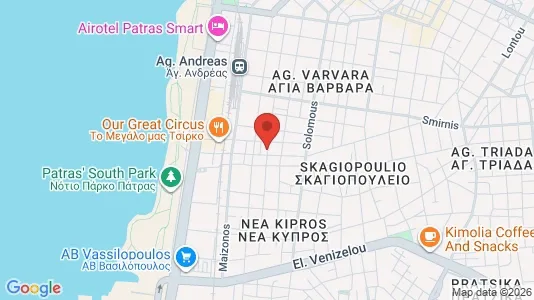 Apartments for rent i Patras - kort over placeringen