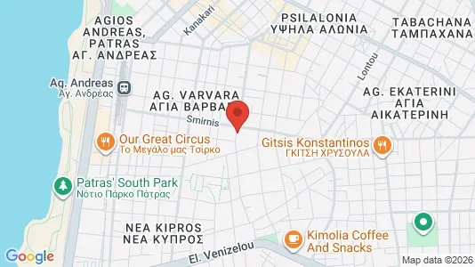 Apartments for rent i Patras - kort over placeringen