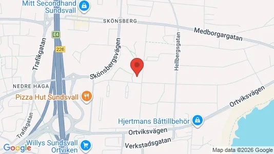 Apartments for rent i Sundsvall - kort over placeringen