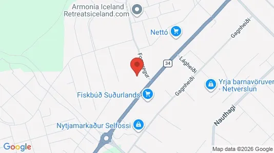 Apartments for rent i Selfoss - kort over placeringen