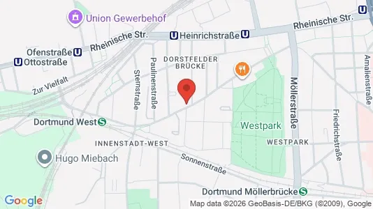 Apartments for rent i Dortmund - kort over placeringen