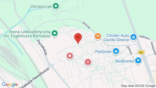 Apartments for rent i Gliwice - kort over placeringen