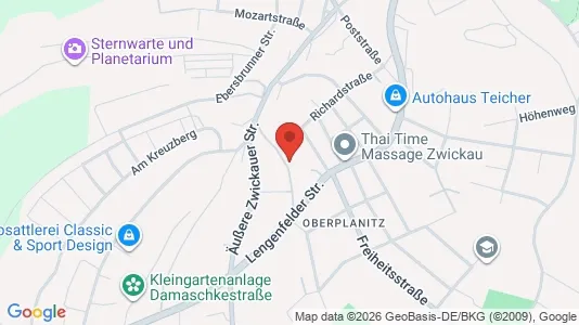 Apartments for rent i Zwickau - kort over placeringen