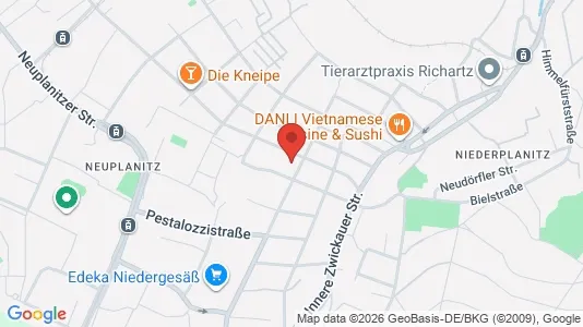 Apartments for rent i Zwickau - kort over placeringen