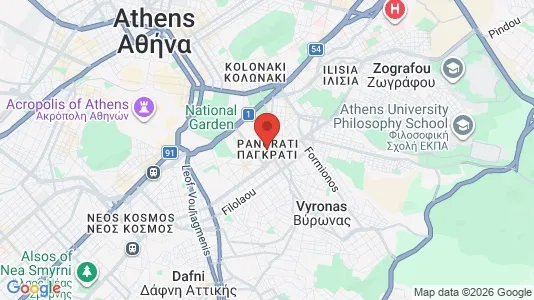 Apartments for rent i Athens Pagrati - kort over placeringen