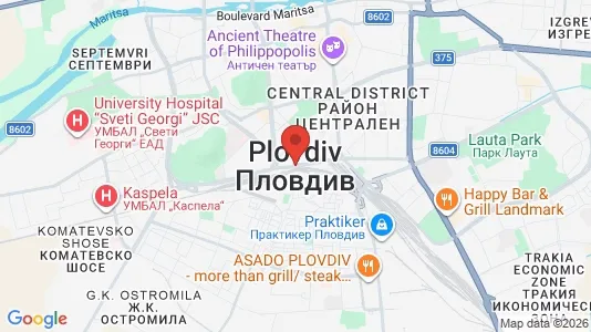 Rooms for rent i Plovdiv - kort over placeringen