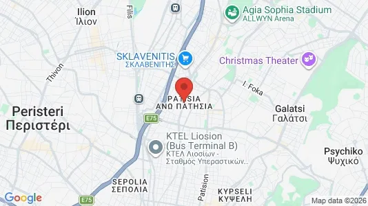 Apartments for rent i Athens Patisia - kort over placeringen