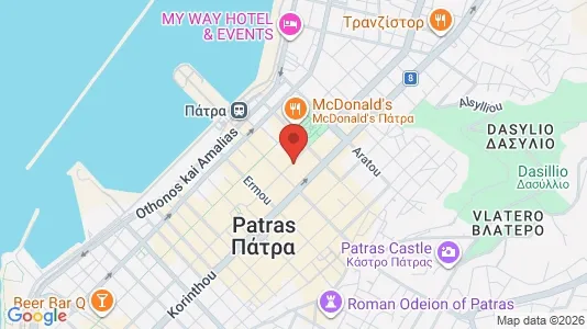 Apartments for rent i Patras - kort over placeringen