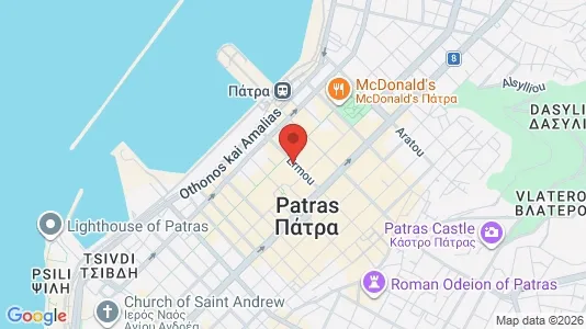 Apartments for rent i Patras - kort over placeringen
