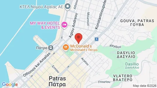 Apartments for rent i Patras - kort over placeringen