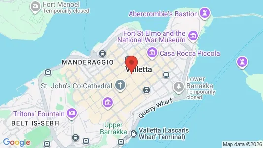 Apartments for rent i Valletta - kort over placeringen