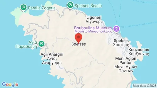 Houses for rent i Spetses - kort over placeringen