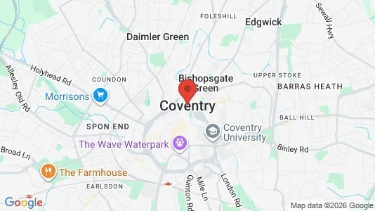 Houses for rent i Coventry - West Midlands - kort over placeringen