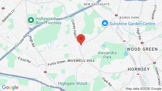 Apartments for rent i London N10 - kort over placeringen