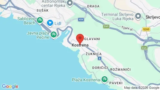 Houses for rent i Kostrena - kort over placeringen