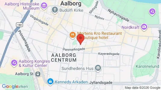Rooms for rent i Aalborg Center - kort over placeringen