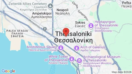 Apartments for rent i Thessaloniki - kort over placeringen