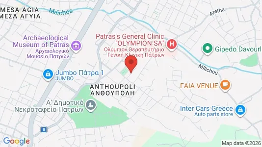 Apartments for rent i Patras - kort over placeringen