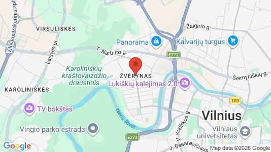 Apartments for rent i Vilnius Žvėrynas - kort over placeringen