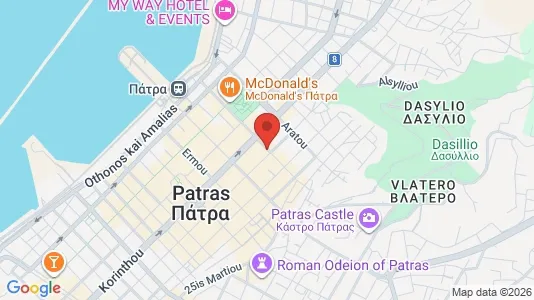 Apartments for rent i Patras - kort over placeringen