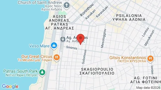 Apartments for rent i Patras - kort over placeringen