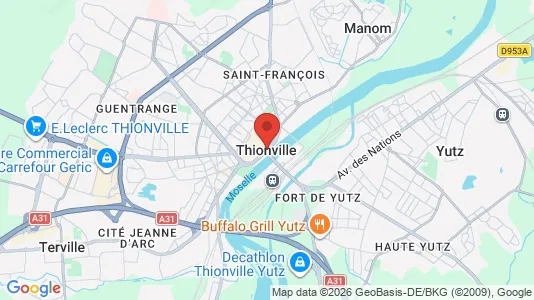 Apartments for rent i Thionville - kort over placeringen