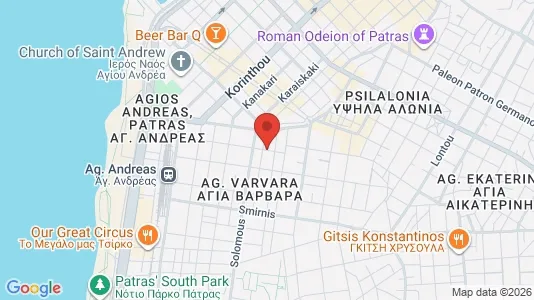 Apartments for rent i Patras - kort over placeringen