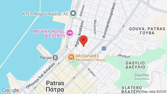 Apartments for rent i Patras - kort over placeringen