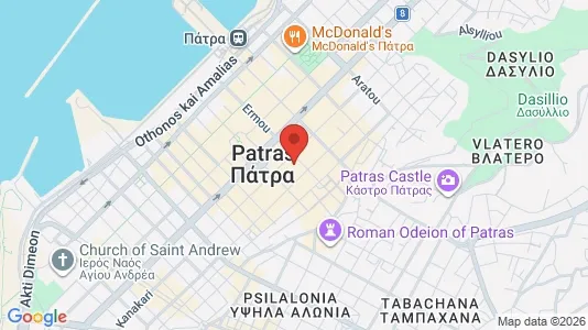 Apartments for rent i Patras - kort over placeringen