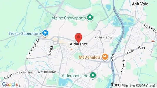 Rooms for rent i Aldershot - Hampshire - kort over placeringen