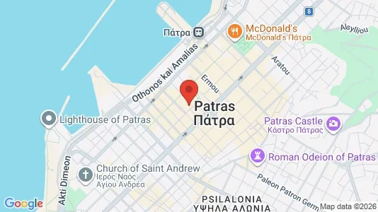 Apartments for rent i Patras - kort over placeringen