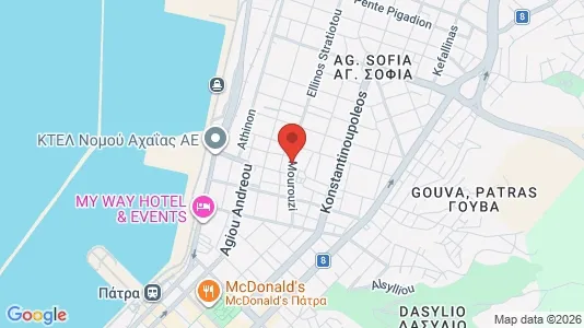 Apartments for rent i Patras - kort over placeringen