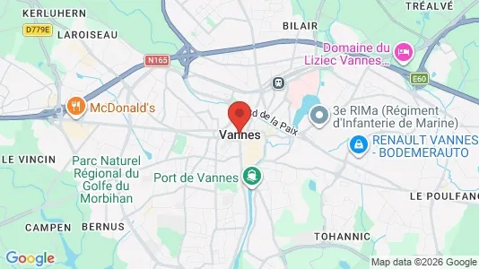 Houses for rent i Vannes - kort over placeringen