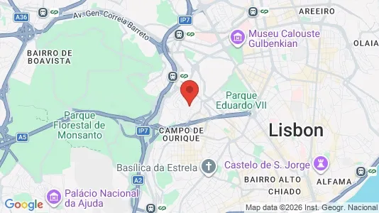 Apartments for rent i Lisboa Campolide - kort over placeringen