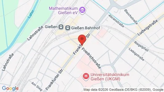 Apartments for rent i Gießen - kort over placeringen