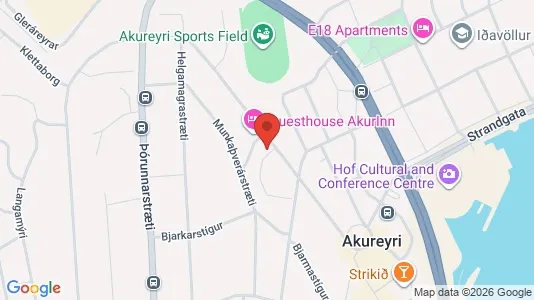 Apartments for rent i Akureyri - kort over placeringen