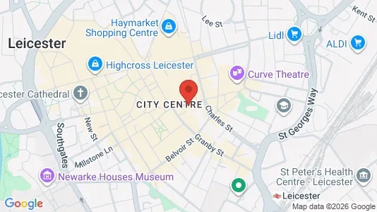 Apartments for rent i Leicester - Leicestershire - kort over placeringen