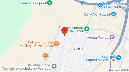 Apartments for rent i Poprad - kort over placeringen