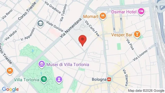 Apartments for rent i Roma Municipio II – Parioli/Nomentano - kort over placeringen