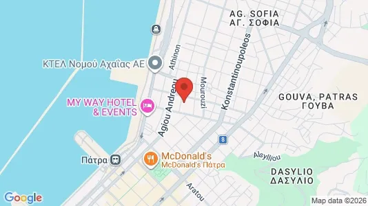 Apartments for rent i Patras - kort over placeringen
