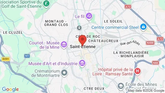 Apartments for rent i Saint-Étienne - kort over placeringen