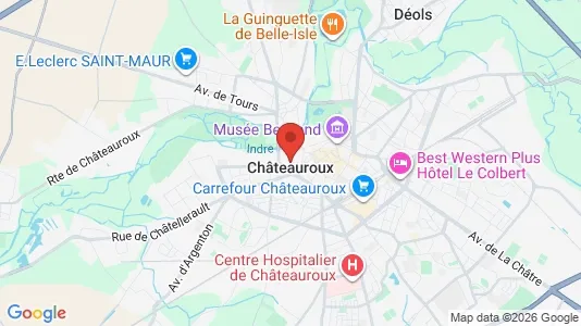 Apartments for rent i Châteauroux - kort over placeringen