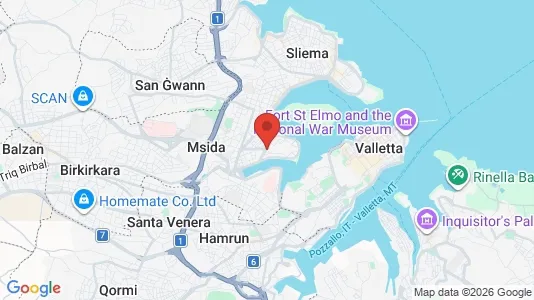Apartments for rent i Ta' Xbiex - kort over placeringen