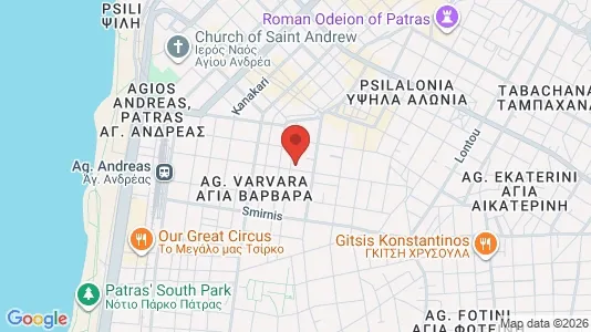 Apartments for rent i Patras - kort over placeringen