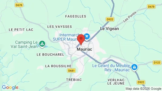 Apartments for rent i Mauriac - kort over placeringen